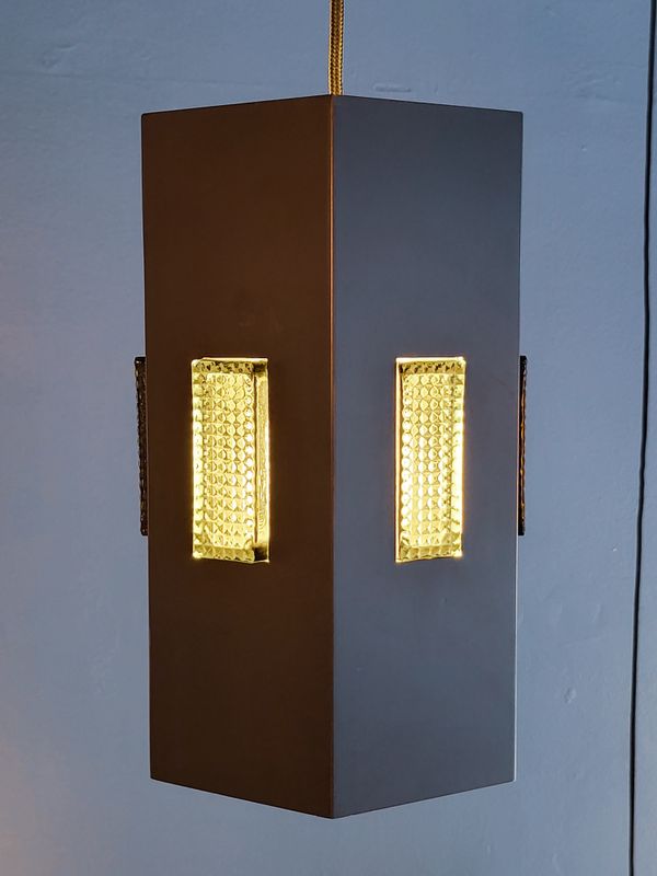 Metall pendel med glassdetaljer vintage Louis Poulsen